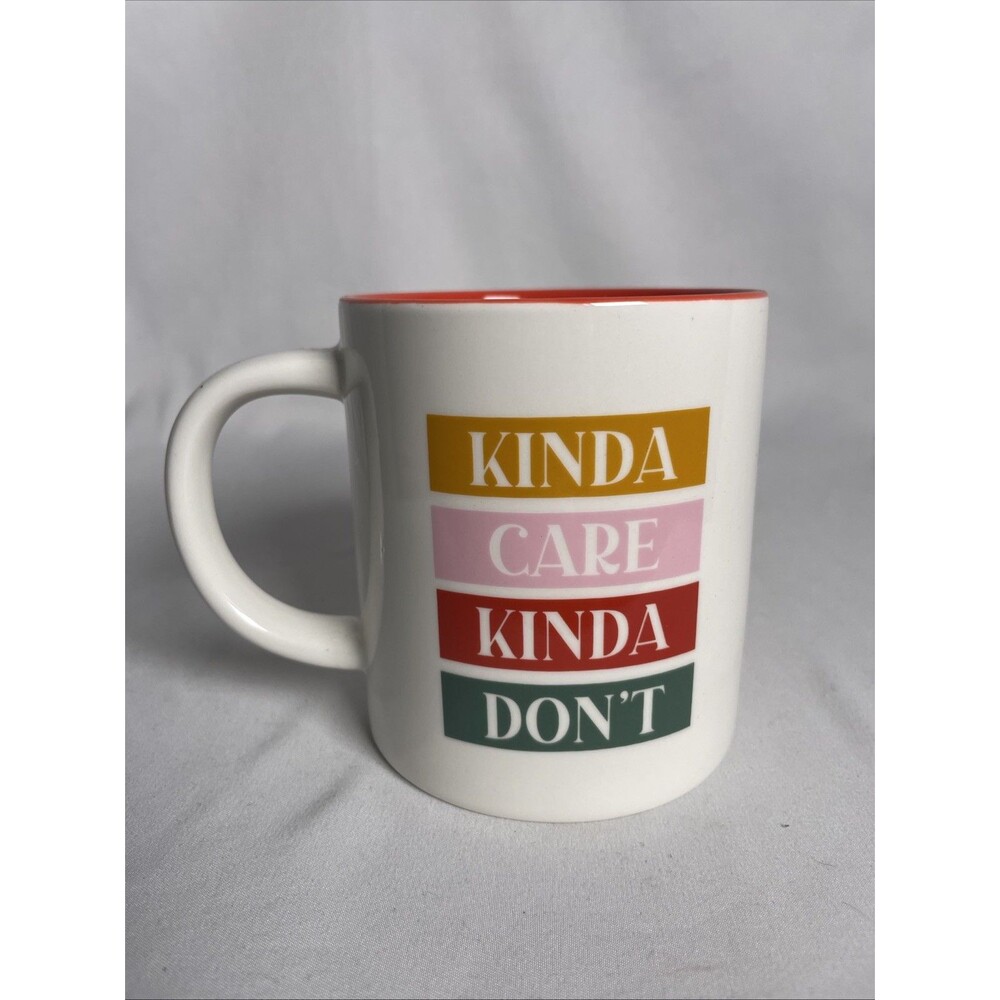 Parker Lane Kinda Care Kinda Don't Office Retail Ceramic Coffee Mug Tea Cup 4"